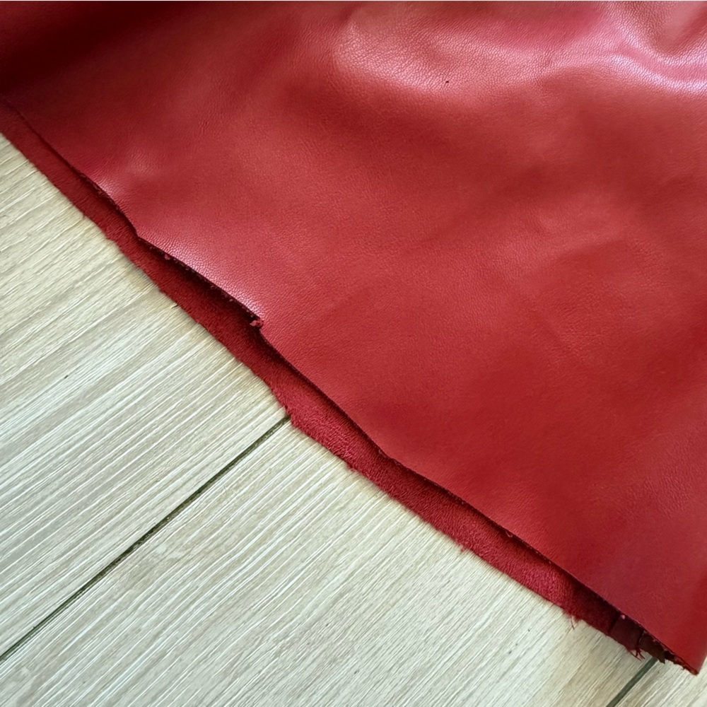 Zara Faux Leather A-Line Flare Red Midi Skirt Women’s Size Medium - Picture 10 of 10